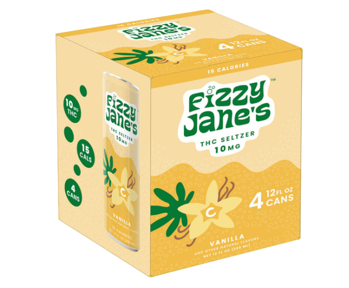 Fizzy Janes Vanilla 10mg THC Seltzer 12oz 4-Pack Can