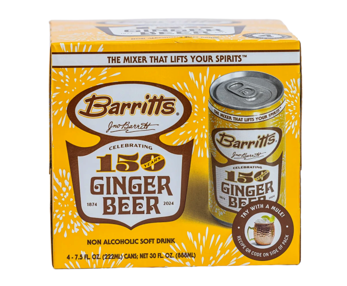 Barritts Ginger Beer 7.5oz 4-Pack Can