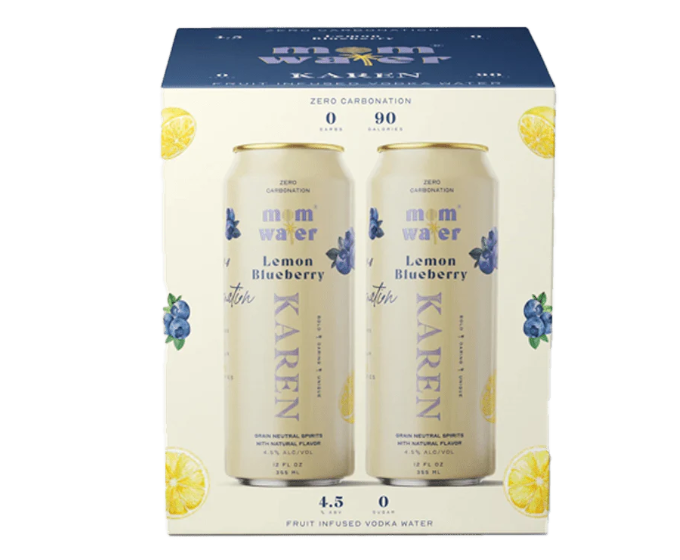 Mom Water Mom Squad Lemon Blueberry Karen 12oz 4-Pack Can (DNO)