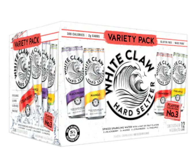 White Claw Hard Seltzer, Variety Pack No. 1, 12 Pack, 12 fl oz Cans