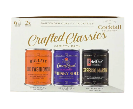 Bulleit/Crown/Ketel 100 ml Crafted Classics Variety 6-Pack Can