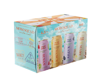 Mom Water Mom Squad Vacation Mode Variety Pack 12oz 8-Pack Can