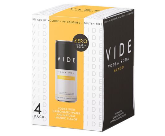 Vide Mango Vodka Soda 12oz 4-Pack Can - Cocktail at Primo Liquors Fort Lauderdale