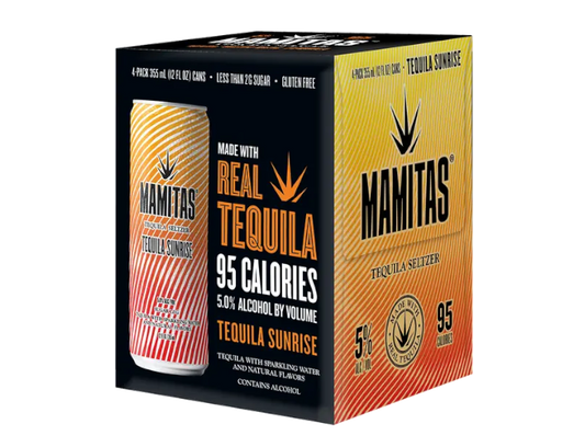 Mamitas Tequila Sunrise Seltzer 12oz 4-Pack Can