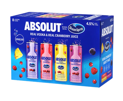 Absolut Ocean Spray Cranberry Assorted 355ml 8-Pack Can