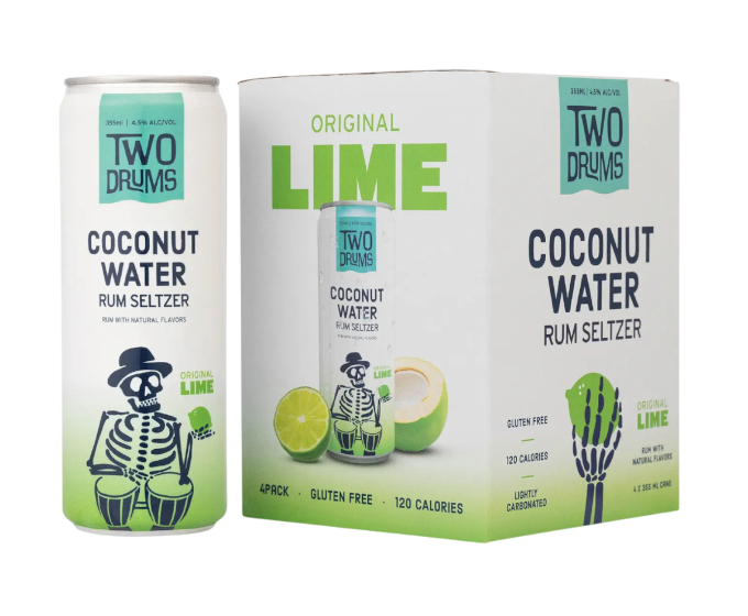 Two Drums Original Coconut Water Lime 12oz 4-Pack Can