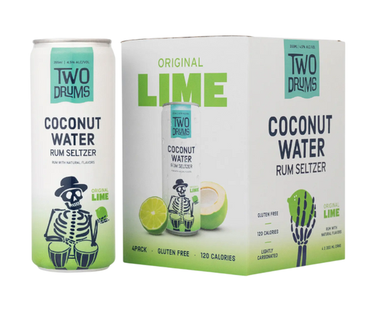 Two Drums Original Coconut Water Lime 12oz 4-Pack Can