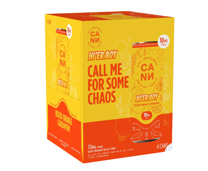 Cann Hier Boys Blood Orange Cardamom THC 10mg 12oz 4-Pack Can