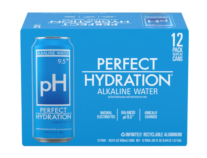 Perfect Hydration Alkaline  Water 16.9oz 12-Pack Can