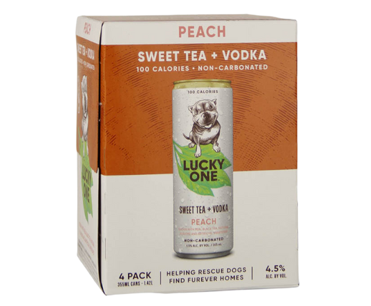 Lucky One Peach Sweet Tea Vodka 12oz 4-Pack Can