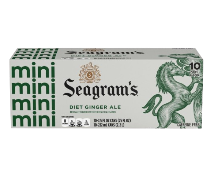 Seagrams Zero Sugar Ginger Ale 7.5oz 10-Pack Can