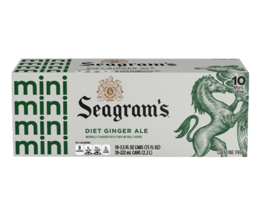 Seagrams Zero Sugar Ginger Ale 7.5oz 10-Pack Can