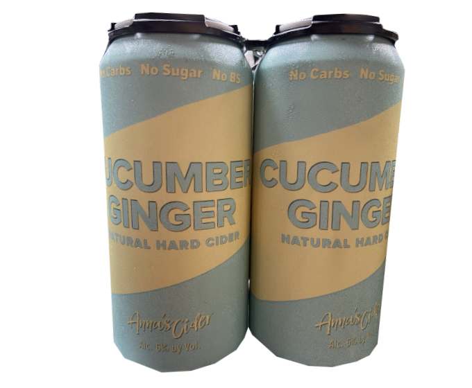 Annas Cider Cucumber Ginger 16oz 4-Pack Can