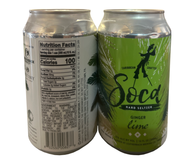 Leatherback Soca Ginger Lime 12oz 6-Pack Can