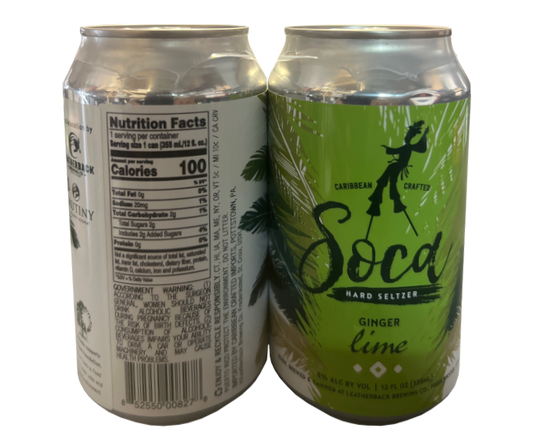 Leatherback Soca Ginger Lime 12oz 6-Pack Can