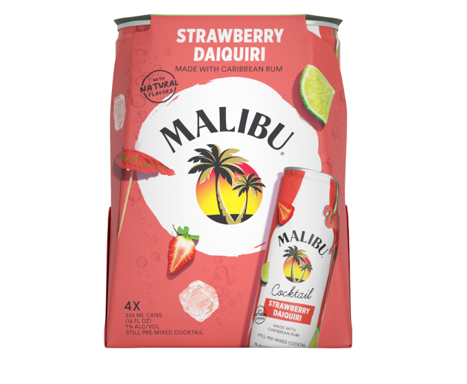 Malibu Strawberry Daiquiri 12oz 4-Pack Can