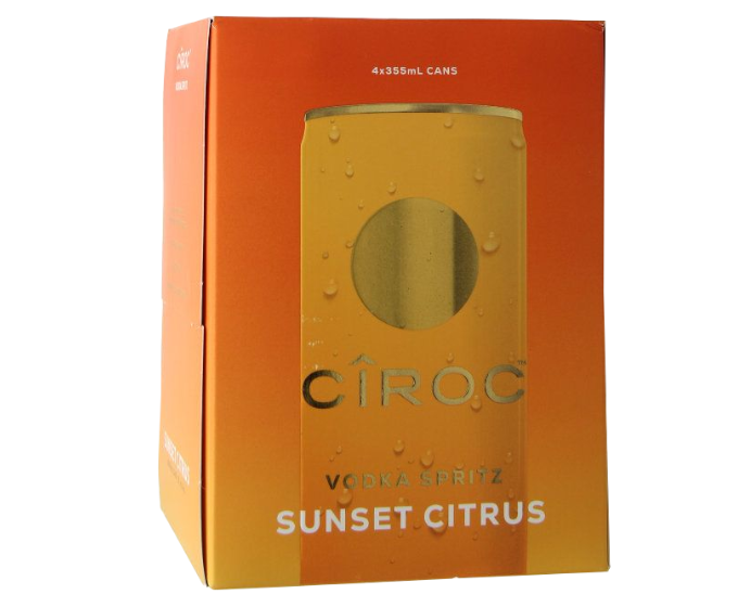 Ciroc Vodka Spritz Sunset Citrus 355ml 4-Pack Can
