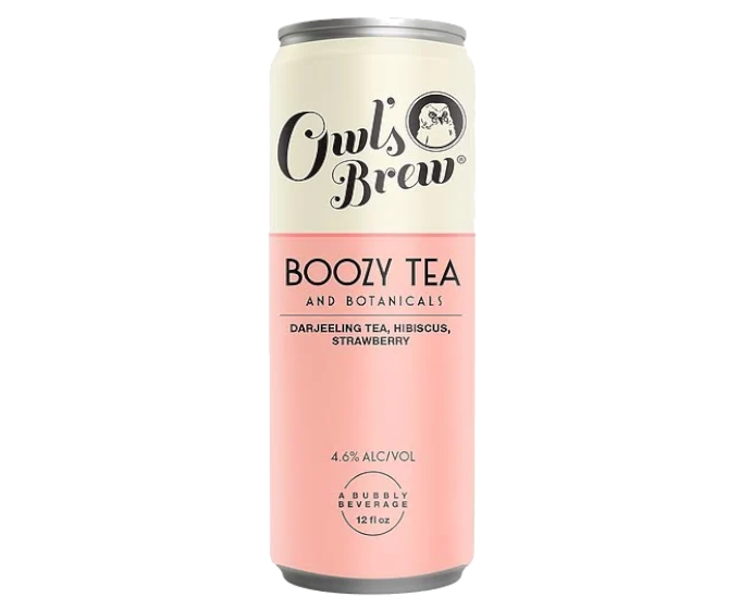 Owls Brew Boozy Tea Darjeeling Hibiscus 12oz 6-Pack Can