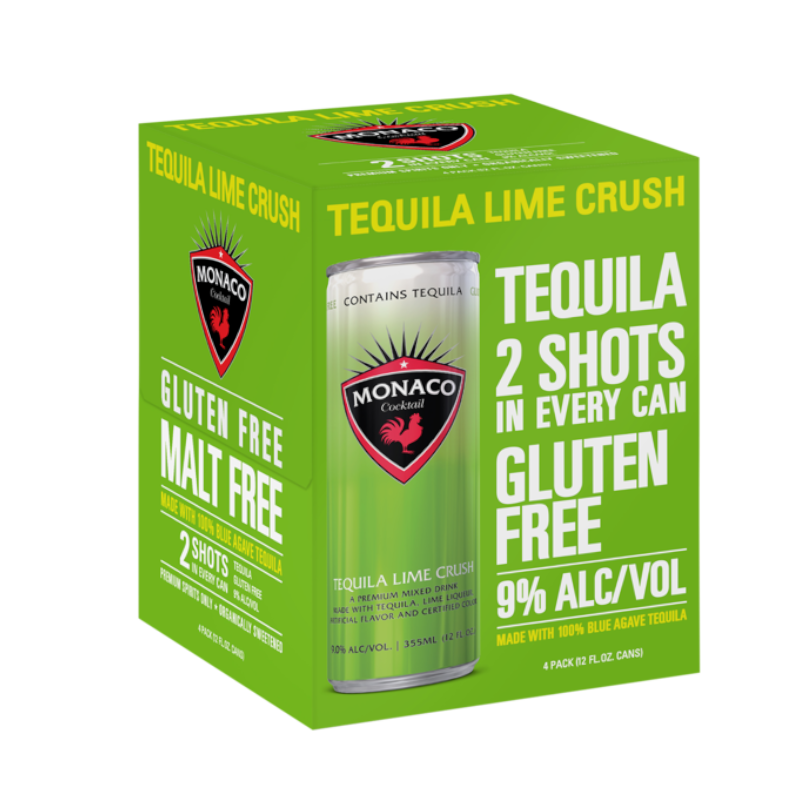 Monaco Cocktail Tequila Lime Crush 12oz 4-Pack Can