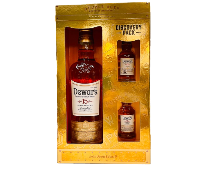 Dewars 15 Discovery Pack 750ml (With 2-50ml)