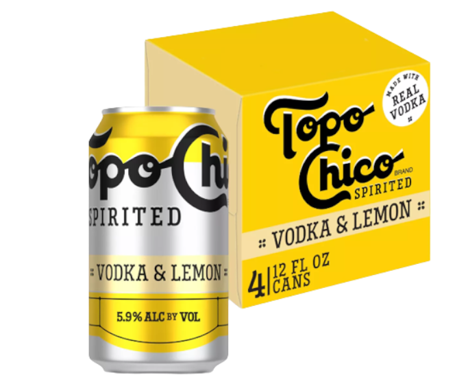 Topo Chico Spirited Vodka & Lemon Chilton 12oz 4-Pack Can