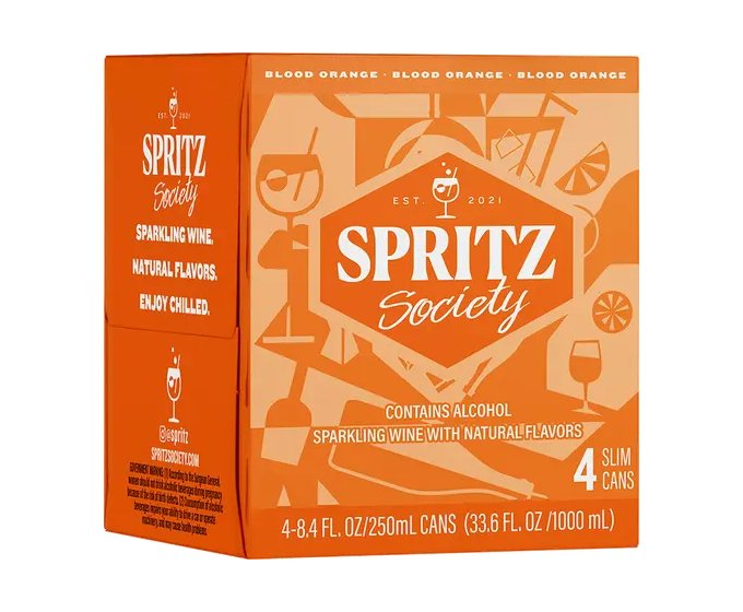 Spritz Society Blood Orange 8.4oz 4-Pack Can