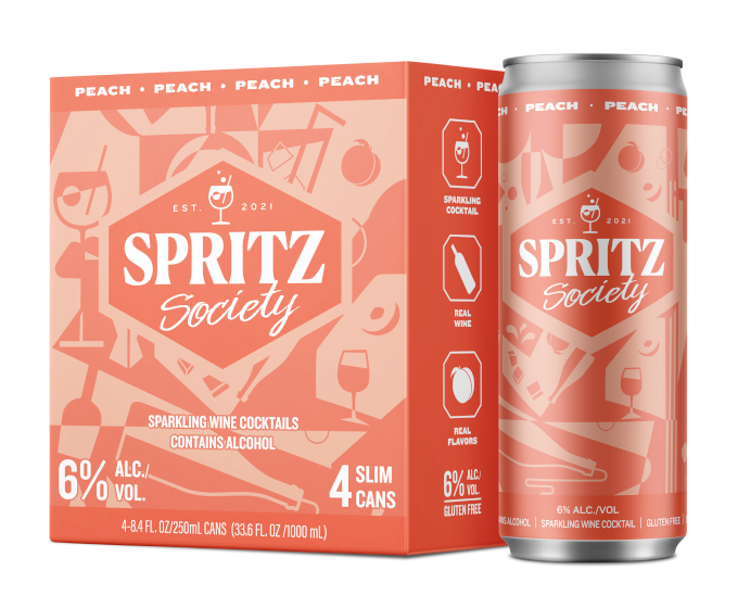 Spritz Society Peach 8.4oz 4-Pack Can