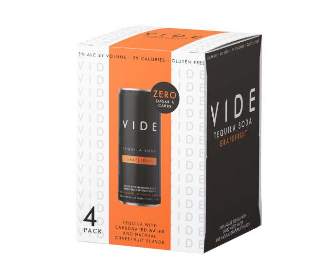 Vide Grapefruit Tequila Soda 12oz 4-Pack Can
