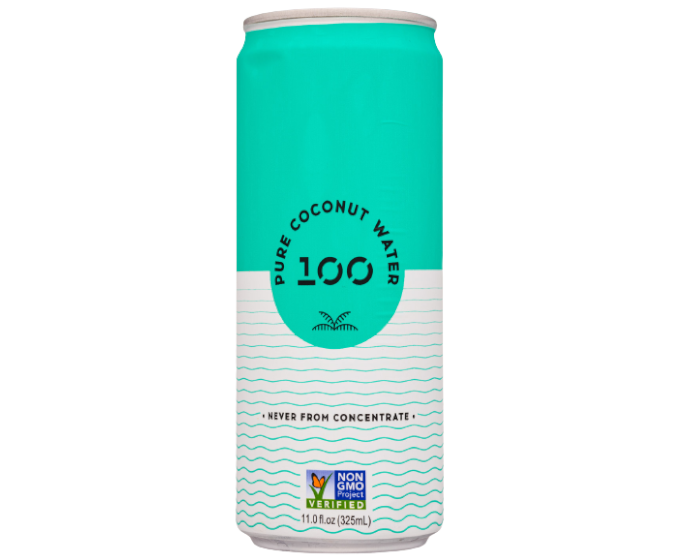 100 Coconuts Pure Water 11oz 12-Pack Can