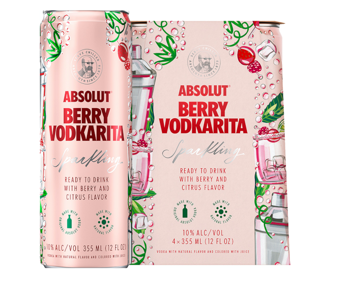 Absolut Berry Vodkarita 12oz 4-Pack Can