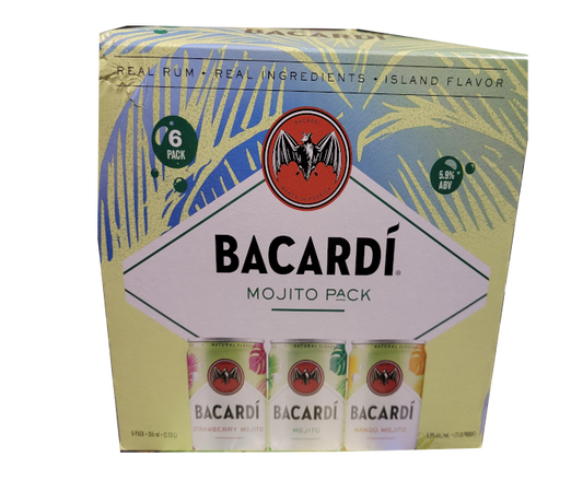 Bacardi Mix Variety Pack 355ml 6-Pack Can (Moj/Mng/Str)