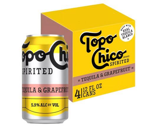 Topo Chico Spirited Tequila Grapefruit 12oz 4-Pack Can