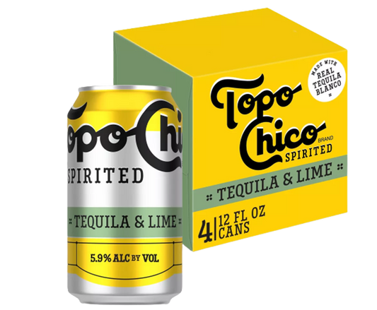 Topo Chico Spirited Tequila Lime 12oz 4-Pack Can
