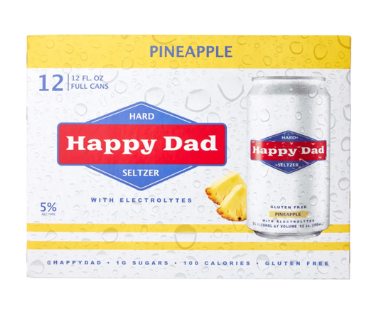 Happy Dad Hard Seltzer Pineapple 12oz 12-Pack Can