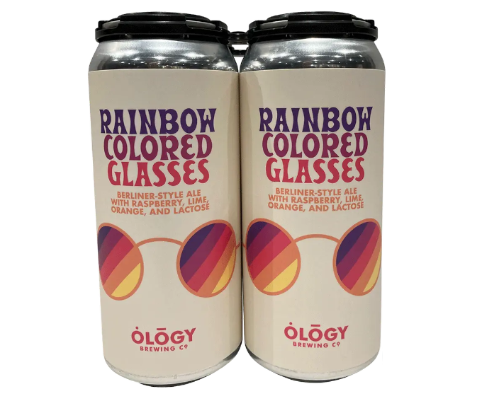 Ology Rainbow Colored Glasses 16oz 4-Pack Can