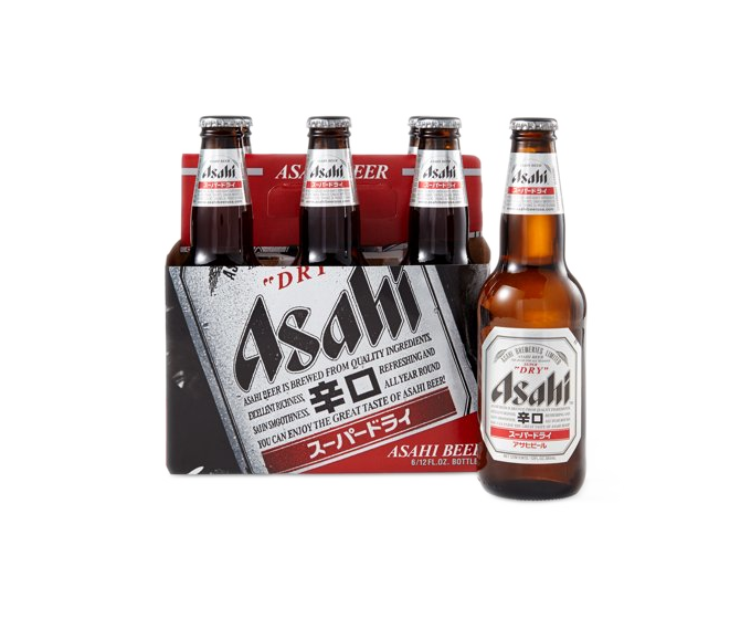 Asahi Dry Beer 12oz 6-Pack Bottle
