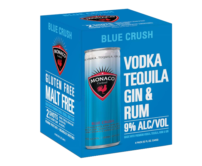 Monaco Cocktail Blue Crush 12oz 4-Pack Can