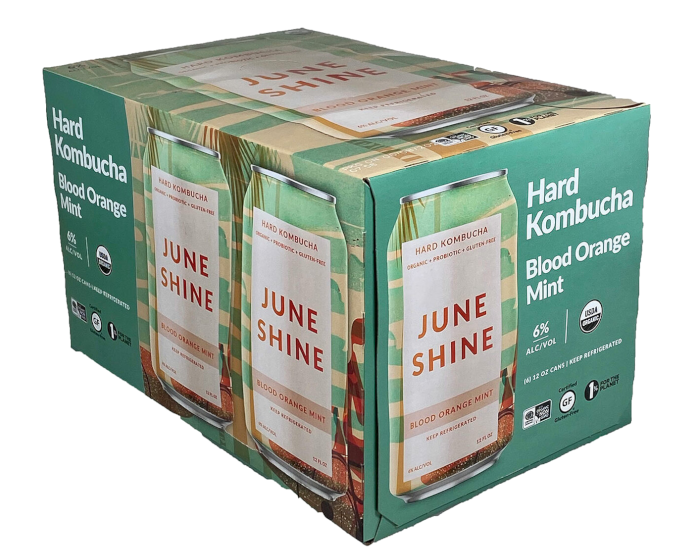 June Shine Blood Orange Mint Hard Kombucha 12oz 6-Pack Can