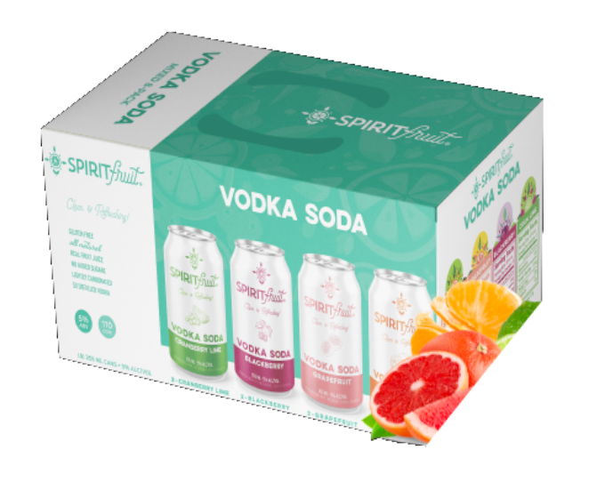 Spiritfruit Vodka Soda Variety Pack 12oz 8-Pack Can