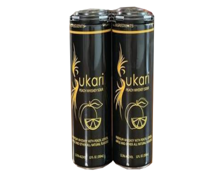 Sukari Peach Whiskey Sour 355ml 4-Pack