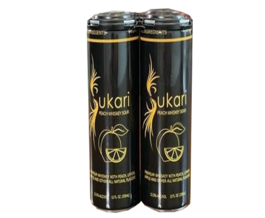 Sukari Peach Whiskey Sour 355ml 4-Pack