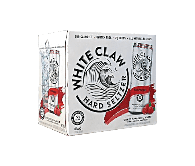 White Claw Hard Seltzer Raspberry 12oz 6-Pack Can