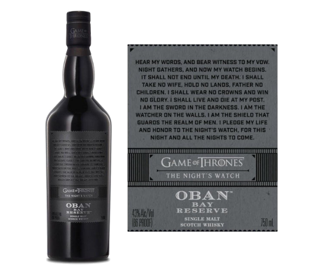 Oban Bay Reserve Game of Thrones The Night Watch 750ml