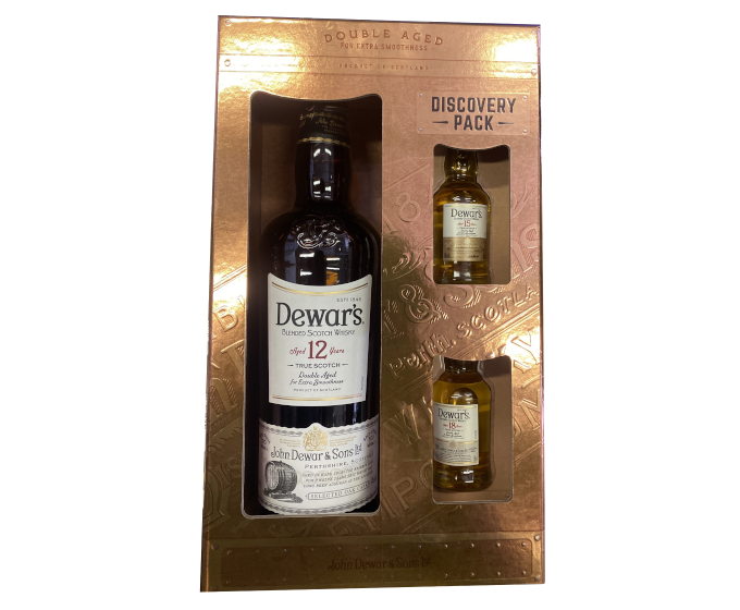 Dewars 12 Discovery Pack 750ml (With 2-50ml)