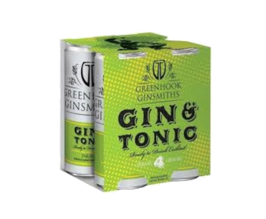 Greenhook Ginsmiths Gin & Tonic 200ml 4-Pack Can