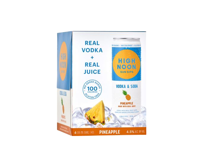 High Noon Vodka & Soda Pineapple 12oz 4-Pack Can (DNO P2)