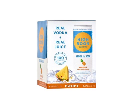 High Noon Vodka & Soda Pineapple 12oz 4-Pack Can (DNO P2)
