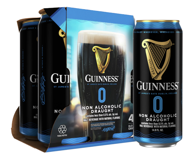 Guinness Draught Stout Zero NA 14.9oz 4-Pack Can
