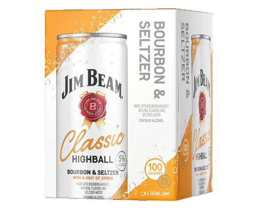 Jim Beam Bourbon & Classic Highball 355ml 4-Pack Can