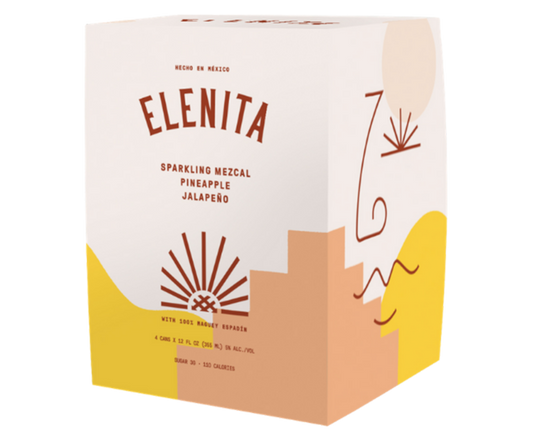 Elenita Pineapple Jalapeno Mezcal 12oz 4-Pack Can